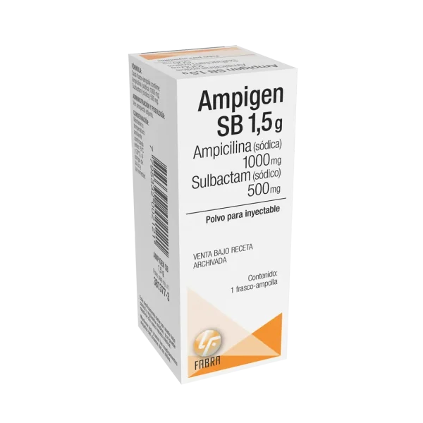 Ampigen SB inyectable - Polvo estéril para Inyección 1 + 0,5 g - Frasco Ampolla x 1 Estuche x 1 un