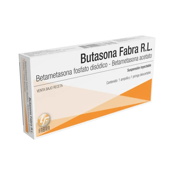 Butasona RL inyectable 3 + 3 mg - Ampolla x 2 ml Estuche x 1 un