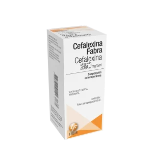 Cefalexina Polvo para Suspensión Oral 250 mg / 5ml - Frasco x 60 ml Estuche x 1 un