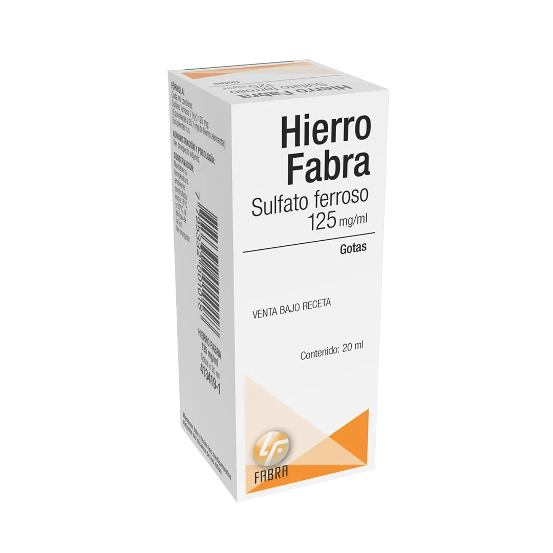 Hierro Gotas 125 mg - Frasco x 20 ml Estuche x 1 un