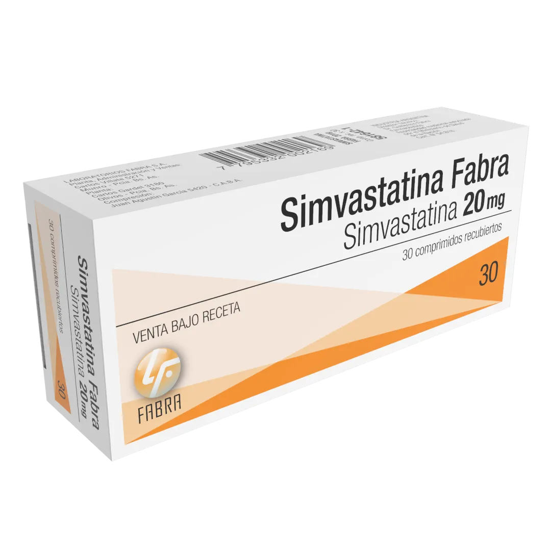 Simvastatina Comprimidos 20 mg - Blister x 10 un Estuche x 30 un